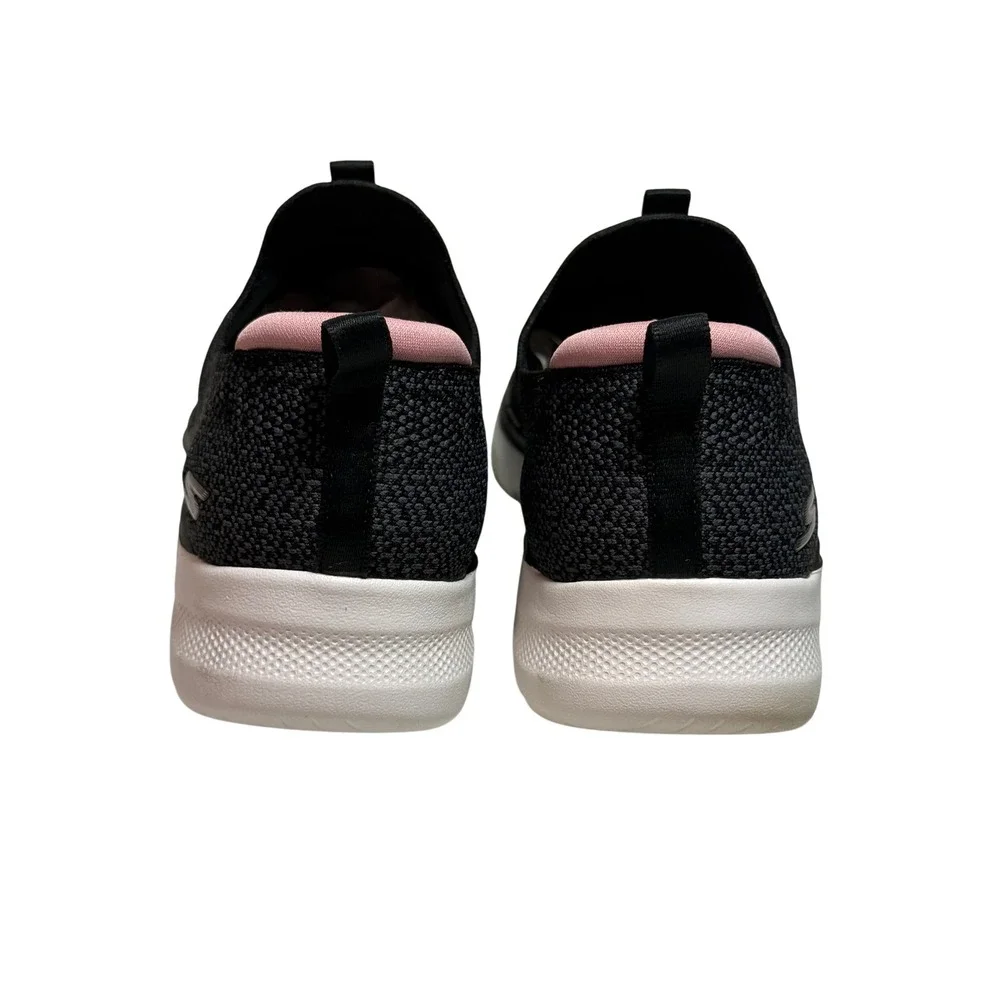 Skechers‎ GOwalk 6 Black Pink Slip On Sneakers Women Size 10 Hyper Pillars